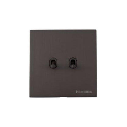 Winchester Range Matt Bronze Switches & Sockets, W09 - 2 Gang Stockholm Toggle by Heritage Brass By M-Marcus