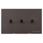 Winchester Range Matt Bronze Switches & Sockets, W09 - 3 Gang Stockholm Toggle by Heritage Brass By M-Marcus