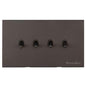 Winchester Range Matt Bronze Switches & Sockets, W09 - 4 Gang Stockholm Toggle by Heritage Brass By M-Marcus