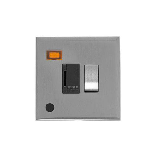 Winchester Range Satin Chrome Silk Switches & Sockets, W35 - Switched Spur with Neon + Cord (13 Amp) by Heritage Brass By M-Marcus
