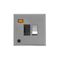 Winchester Range Satin Chrome Silk Switches & Sockets, W35 - Switched Spur with Neon + Cord (13 Amp) by Heritage Brass By M-Marcus