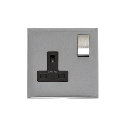 Winchester Range Satin Chrome Silk Switches & Sockets, W35 - Single Socket (13 Amp) by Heritage Brass By M-Marcus