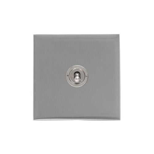 Windsor Range Satin Chrome Silk Switches & Sockets, WN35 - 1 Gang Intermediate Toggle Switch by Heritage Brass By M-Marcus