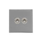 Winchester Range Satin Chrome Silk Switches & Sockets, W35 - 2 Gang Toggle Switch by Heritage Brass By M-Marcus