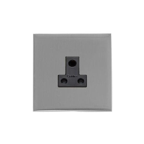 Winchester Range Satin Chrome Silk Switches & Sockets, W35 - 5 Amp 3 Round Pin Socket by Heritage Brass By M-Marcus