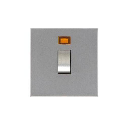 Winchester Range Satin Chrome Silk Switches & Sockets, W35 - 20A Double Pole Switch with Neon by Heritage Brass By M-Marcus