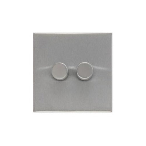 Winchester Range Satin Chrome Silk Switches & Sockets, W35 - 2G Multi Location Primary Dimmer by Heritage Brass By M-Marcus
