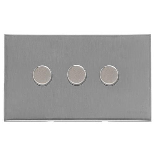 Winchester Range Satin Chrome Silk Switches & Sockets, W35 - 3G Multi Location Secondary Dimmer by Heritage Brass By M-Marcus