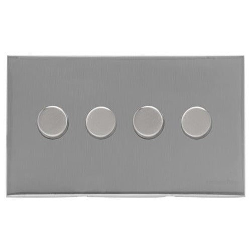 Winchester Range Satin Chrome Silk Switches & Sockets, W35 - 4G Multi Location Primary Dimmer by Heritage Brass By M-Marcus