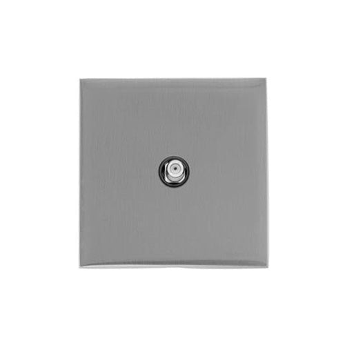 Winchester Range Satin Chrome Silk Switches & Sockets, W35 - 1 Gang Satellite Socket by Heritage Brass By M-Marcus