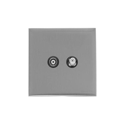 Winchester Range Satin Chrome Silk Switches & Sockets, W35 - TV/Satellite Socket by Heritage Brass By M-Marcus