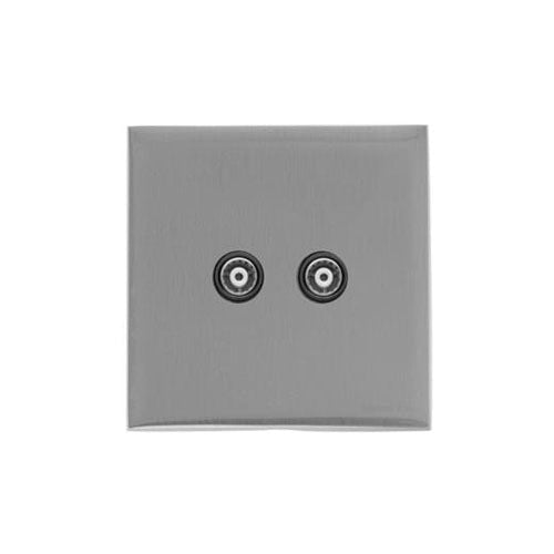 Winchester Range Satin Chrome Silk Switches & Sockets, W35 - TV/FM Diplexed Socket by Heritage Brass By M-Marcus