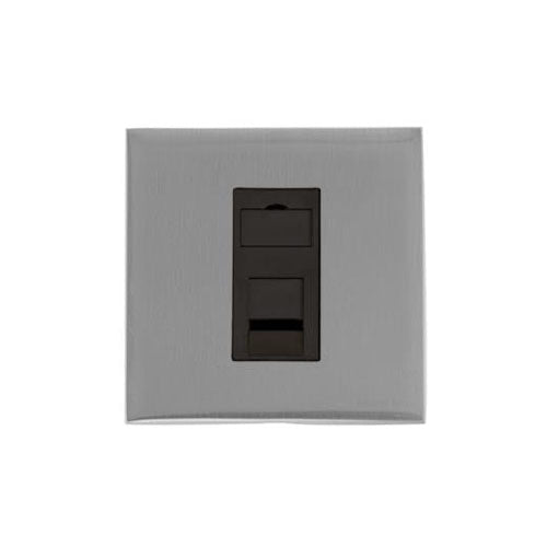 Winchester Range Satin Chrome Silk Switches & Sockets, W35 - 1 Gang RJ11 by Heritage Brass By M-Marcus