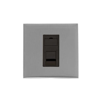 Winchester Range Satin Chrome Silk Switches & Sockets, W35 - 1 Gang CAT6 by Heritage Brass By M-Marcus