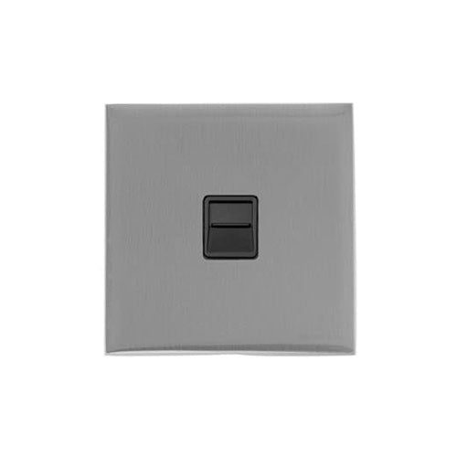 Winchester Range Satin Chrome Silk Switches & Sockets, W35 - 1 Gang Secondary Line Socket by Heritage Brass By M-Marcus