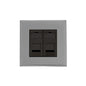 Winchester Range Satin Chrome Silk Switches & Sockets, W35 - 2 Gang Secondary Line Socket by Heritage Brass By M-Marcus