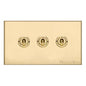 Windsor Range Matt Brass Switches & Sockets, WN40 - 3 Gang Toggle Switch by Heritage Brass By M-Marcus