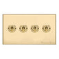 Windsor Range Matt Brass Switches & Sockets, WN40 - 4 Gang Toggle Switch by Heritage Brass By M-Marcus