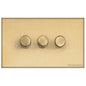 Windsor Range Matt Brass Switches & Sockets, WN40 - 3 Gang TED Dimmer (Compatible with LED Lamps) by Heritage Brass By M-Marcus