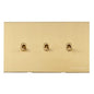 Windsor Range Matt Brass Switches & Sockets, WN40 - 3 Gang Stockholm Toggle by Heritage Brass By M-Marcus