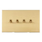 Windsor Range Matt Brass Switches & Sockets, WN40 - 4 Gang Stockholm Toggle by Heritage Brass By M-Marcus