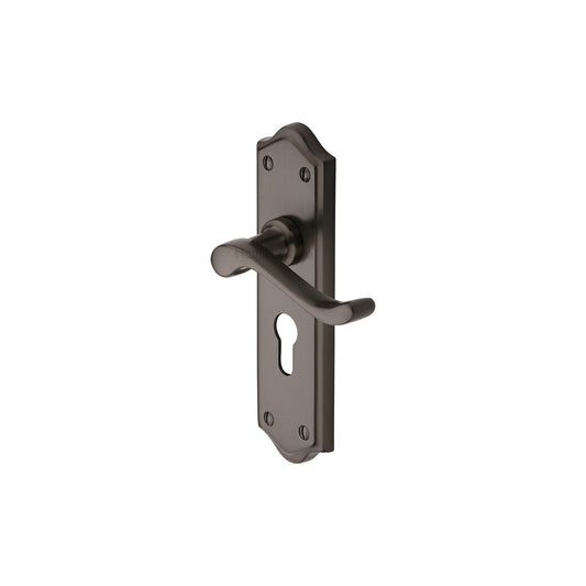 Buckingham Door Handle on Plate by M Marcus - Heritage Brass