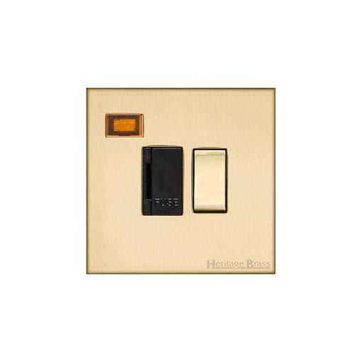 Winchester Range Satin Brass Switches & Sockets, W44 - Switched Spur with Neon (13 Amp) by Heritage Brass By M-Marcus