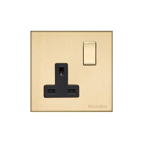 Winchester Range Satin Brass Switches & Sockets, W44 - Single Socket (13 Amp) by Heritage Brass By M-Marcus