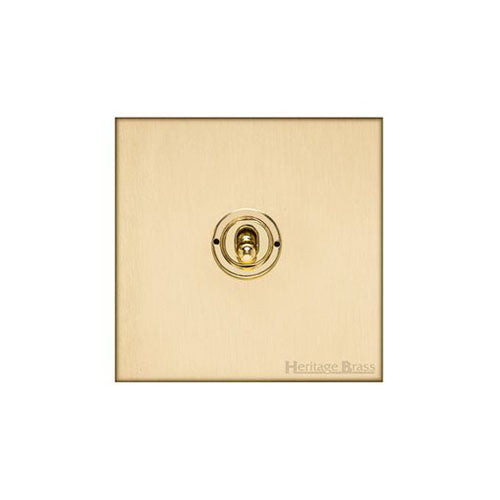 Winchester Range Satin Brass Switches & Sockets, W44 - 1 Gang Toggle Switch by Heritage Brass By M-Marcus