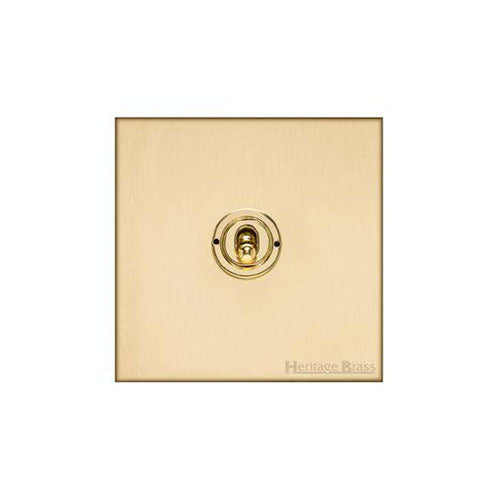 Winchester Range Satin Brass Switches & Sockets, W44 - 1 Gang Intermediate Toggle Switch by Heritage Brass By M-Marcus
