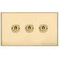 Winchester Range Satin Brass Switches & Sockets, W44 - 3 Gang Toggle Switch by Heritage Brass By M-Marcus