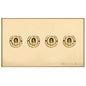 Winchester Range Satin Brass Switches & Sockets, W44 - 4 Gang Toggle Switch by Heritage Brass By M-Marcus
