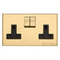 Winchester Range Satin Brass Switches & Sockets, W44 - Double Socket (13 Amp) by Heritage Brass By M-Marcus