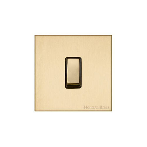 Winchester Range Satin Brass Switches & Sockets, W44 - 1 Gang Rocker Switch by Heritage Brass By M-Marcus