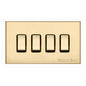 Winchester Range Satin Brass Switches & Sockets, W44 - 4 Gang Rocker Switch by Heritage Brass By M-Marcus