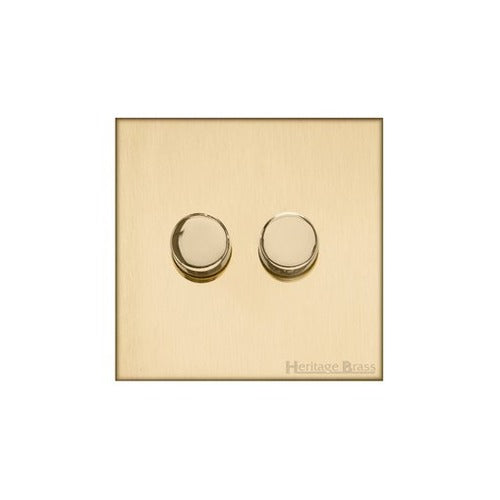 Winchester Range Satin Brass Switches & Sockets, W44 - 2G Multi Location Primary Dimmer by Heritage Brass By M-Marcus