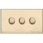 Winchester Range Satin Brass Switches & Sockets, W44 - 3 Gang Dimmer 250 watts (Compatible with halogen/ incandescent bulbs) by Heritage Brass By M-Marcus