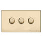 Winchester Range Satin Brass Switches & Sockets, W44 - 3G Multi Location Secondary Dimmer by Heritage Brass By M-Marcus