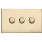 Winchester Range Satin Brass Switches & Sockets, W44 - 3 Gang TED Dimmer (Compatible with LED Lamps) by Heritage Brass By M-Marcus
