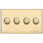 Winchester Range Satin Brass Switches & Sockets, W44 - 4 Gang Dimmer 250 watts (Compatible with halogen/ incandescent bulbs) by Heritage Brass By M-Marcus