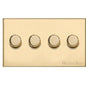 Winchester Range Satin Brass Switches & Sockets, W44 - 4 Gang Dimmer 400 watts(Compatible with halogen/ incandescent bulbs) by Heritage Brass By M-Marcus
