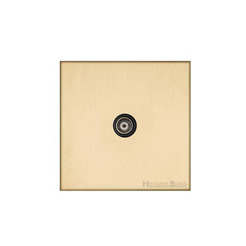 Winchester Range Satin Brass Switches & Sockets, W44 - 1 Gang Isolated TV Coaxial Socket by Heritage Brass By M-Marcus