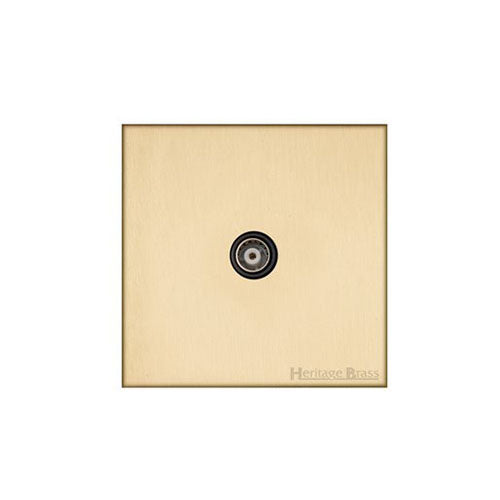 Winchester Range Satin Brass Switches & Sockets, W44 - 1 Gang Non-Isolated TV Coaxial Socket by Heritage Brass By M-Marcus