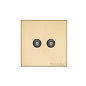 Winchester Range Satin Brass Switches & Sockets, W44 - TV/FM Diplexed Socket by Heritage Brass By M-Marcus