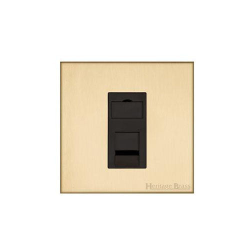 Winchester Range Satin Brass Switches & Sockets, W44 - 1 Gang RJ11 by Heritage Brass By M-Marcus