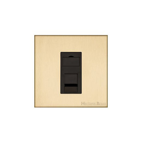 Winchester Range Satin Brass Switches & Sockets, W44 - 1 Gang CAT6 by Heritage Brass By M-Marcus