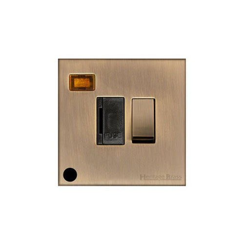 Winchester Range Antique Brass Switches & Sockets, W91 - Switched Spur with Neon + Cord (13 Amp) by Heritage Brass By M-Marcus