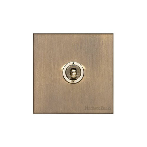 Winchester Range Antique Brass Switches & Sockets, W91 - 1 Gang Toggle Switch by Heritage Brass By M-Marcus