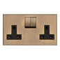 Winchester Range Antique Brass Switches & Sockets, W91 - Double Socket (13 Amp) by Heritage Brass By M-Marcus
