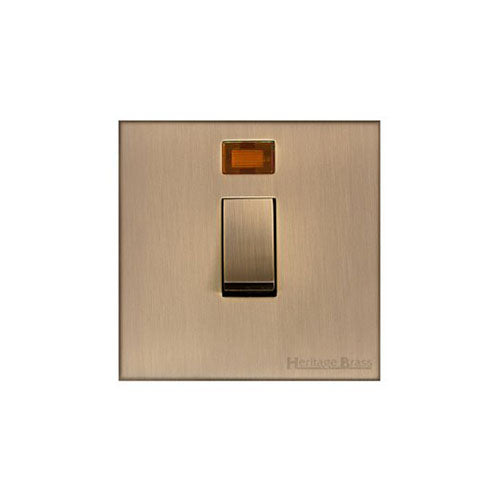 Winchester Range Antique Brass Switches & Sockets, W91 - 20A Double Pole Switch with Neon by Heritage Brass By M-Marcus